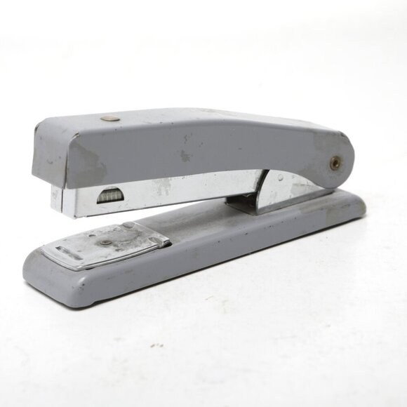 Vintage Rexel Meteor MK2 Steel Desk Stapler Grey Retro England Office MCM - Picture 6 of 9